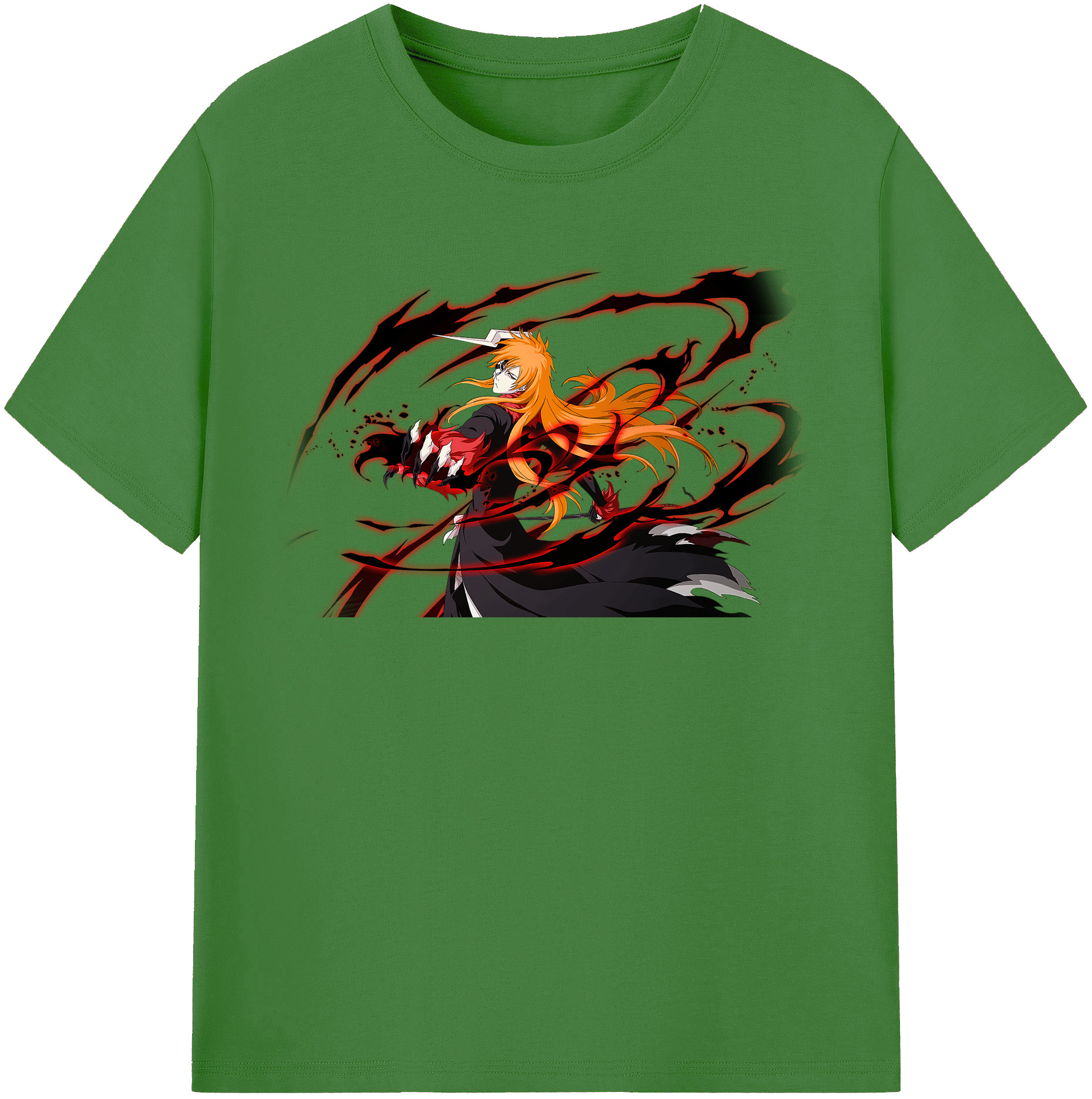 （画像用） ブリーチ 黒崎一護（くろさき いちご）BLEACH Kurosaki Ichigo レディースカジュアルプリントTシャツ（綿100％）
